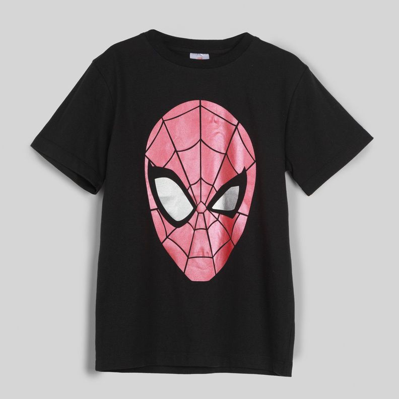 Polera Manga Corta Niño Spiderman Negro Marvel-0