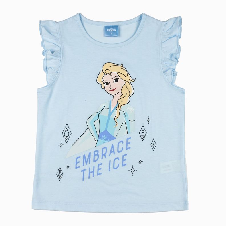 Polera Niña Embrace The Ice Frozen Turquesa Disney-2