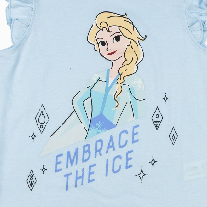 Polera Niña Embrace The Ice Frozen Turquesa Disney-4