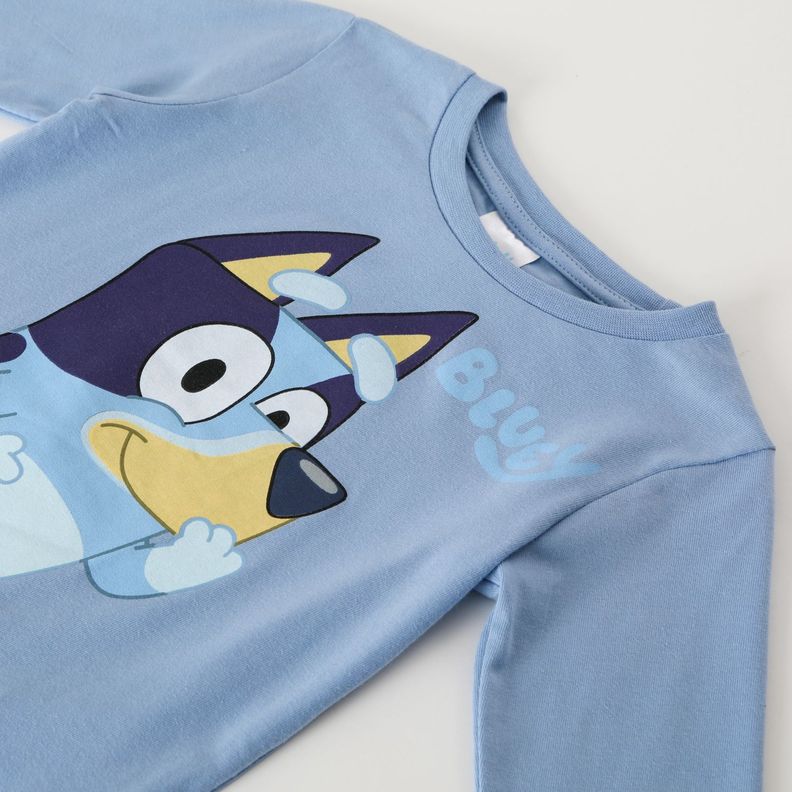 Polera Manga Larga Niño Laugh Celeste Bluey-1