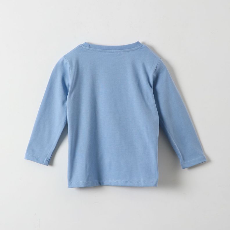 Polera Manga Larga Niño Laugh Celeste Bluey-2