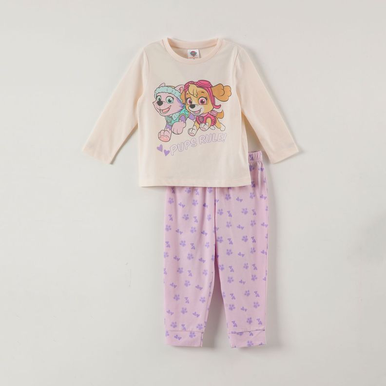 Conjunto Pijama Niña Pups Rule Beige Paw Patrol-0