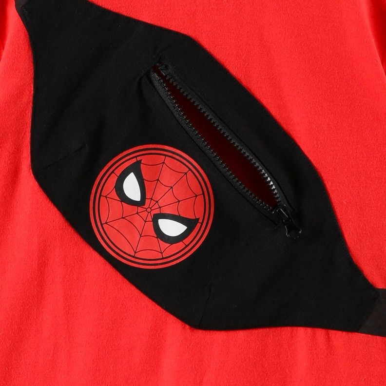Polera Manga Larga Niño Spiderman Logo Banano Rojo Marvel-2
