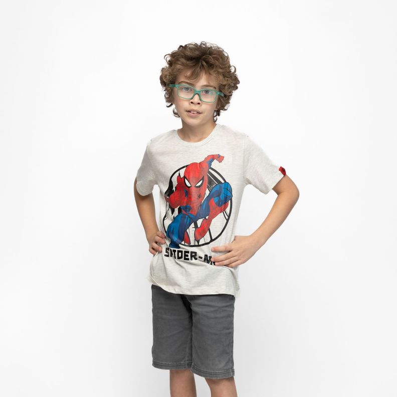 Polera Niño Spiderman Action Gris Marvel-0