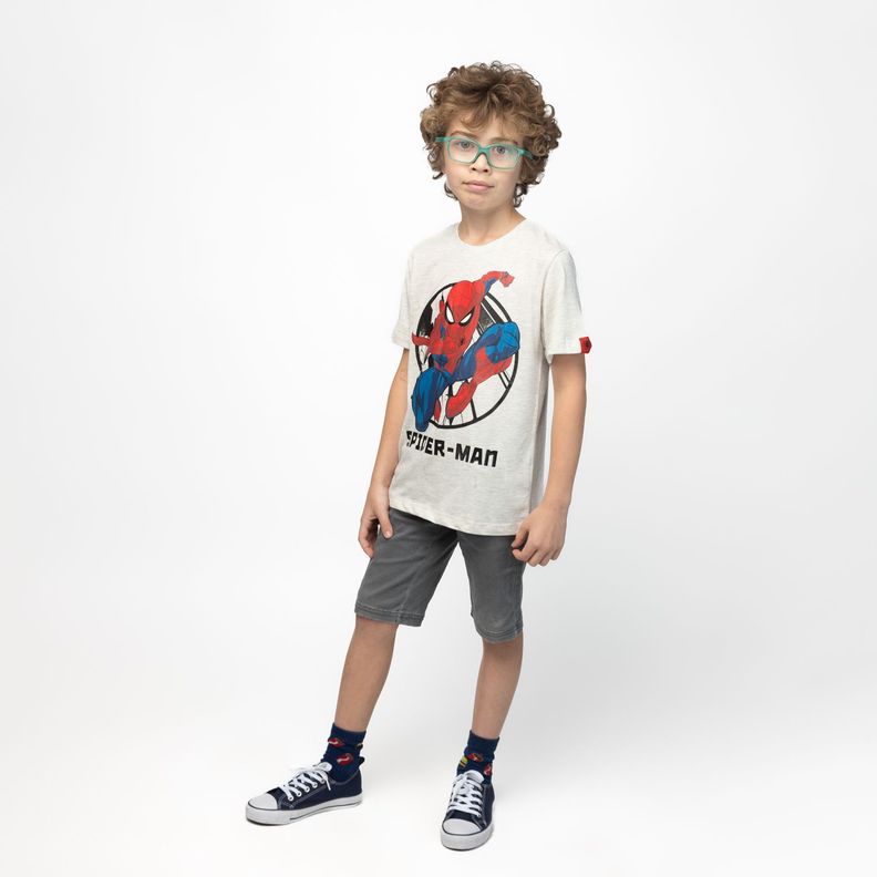 Polera Niño Spiderman Action Gris Marvel-1