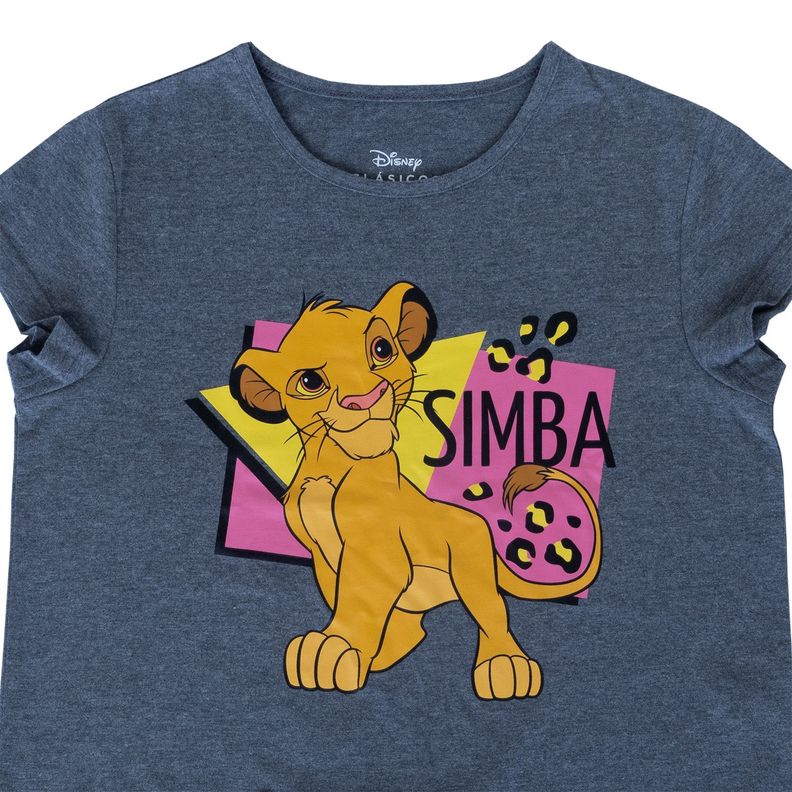 Polera Niña Rey León Noventas Gris Disney-2