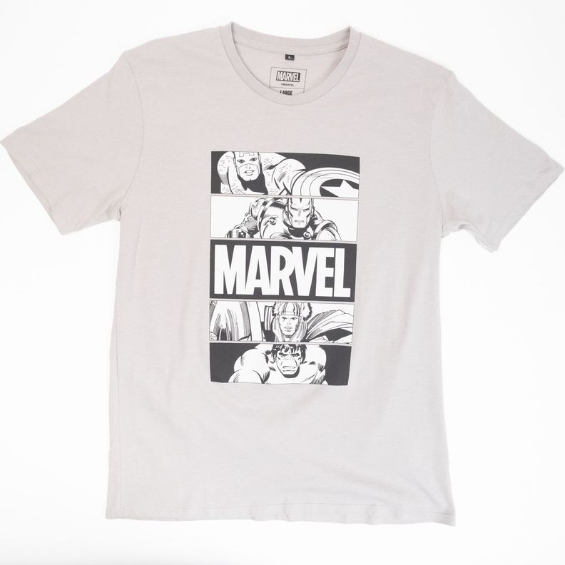 Polera Hombre  Marvel Comic Gris-0