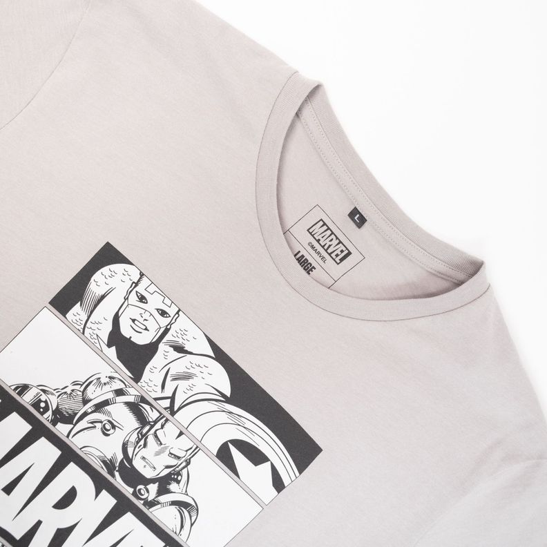 Polera Hombre  Marvel Comic Gris-1