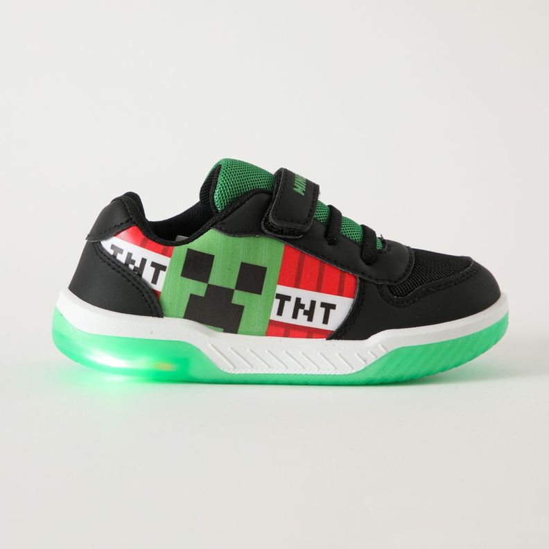 Zapatilla Con Luces Niño Tnt Negro Minecraft-0