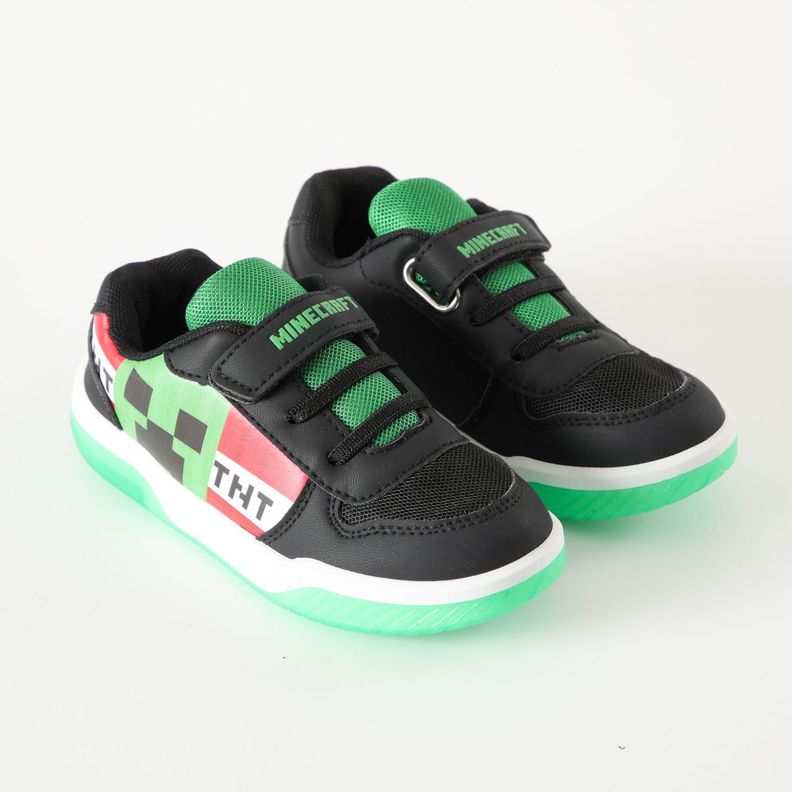 Zapatilla Con Luces Niño Tnt Negro Minecraft-1