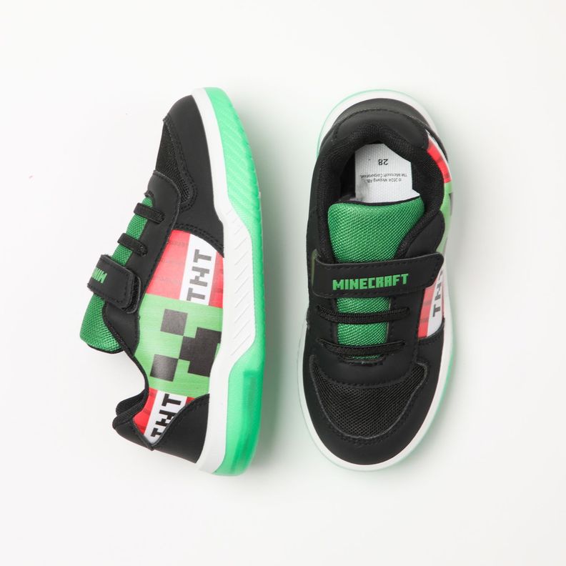 Zapatilla Con Luces Niño Tnt Negro Minecraft-3
