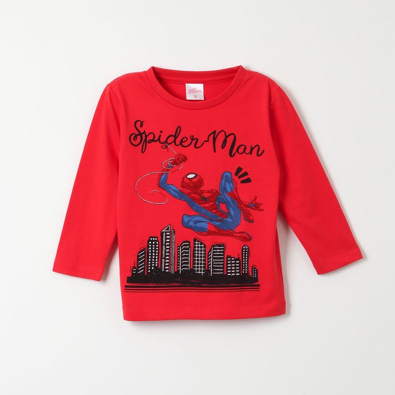 Polera Manga Larga Niño Spiderman Swing Rojo Marvel-0