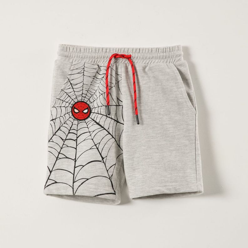 Short Niño Telaraña Spiderman Gris Marvel-0