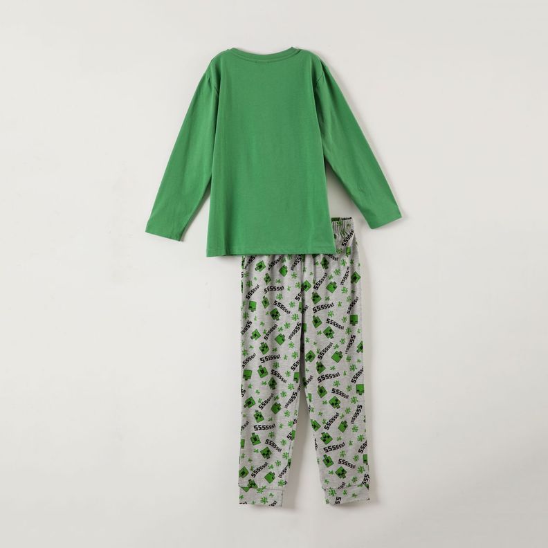 Conjunto Pijama Niño Tnt Creeper Verde Minecraft-6