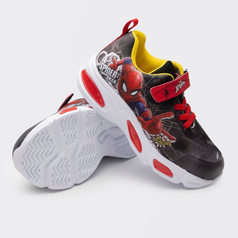 Zapatilla Con Luces Niño Spiderman Negro Marvel-2