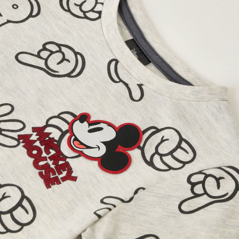 Polera Manga Larga Niño Mickey Hands Gris Disney-1