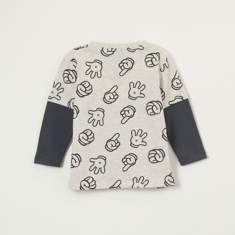 Polera Manga Larga Niño Mickey Hands Gris Disney-2