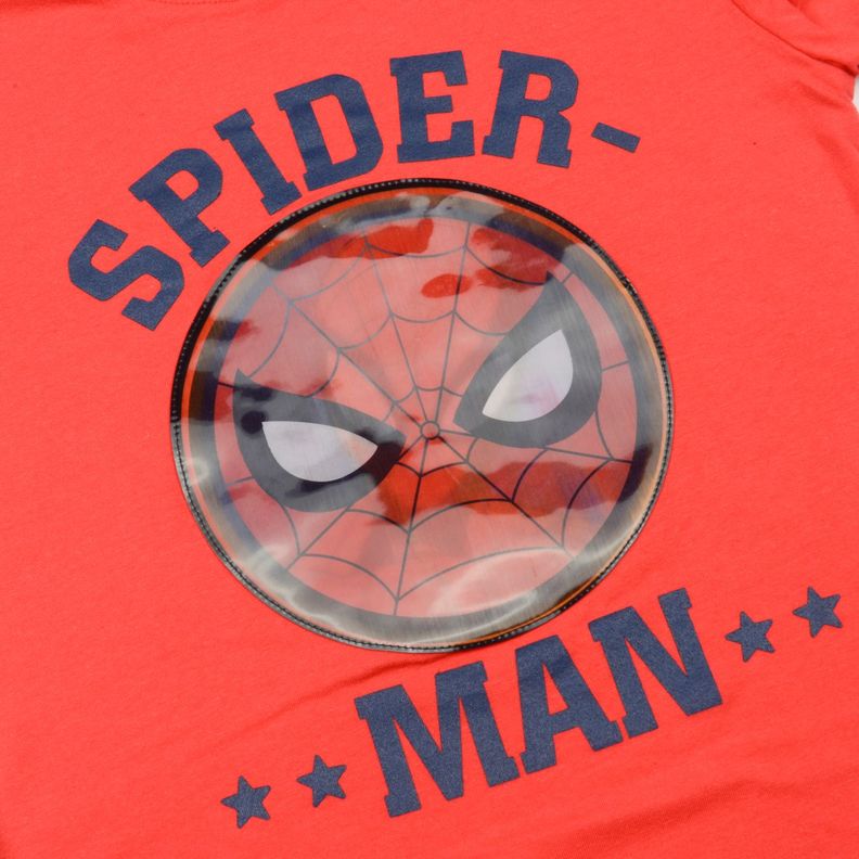 Polera Manga Corta Niño Holograma Spiderman Rojo Marvel-3