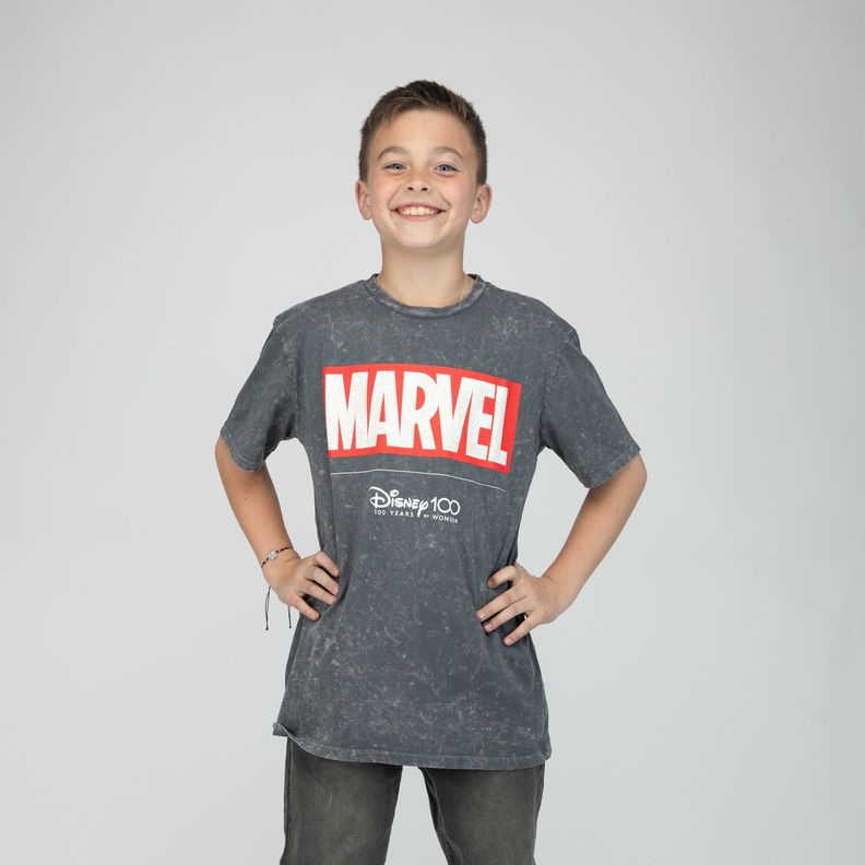 Polera Niño Marvel Logotipo Gris Marvel-0
