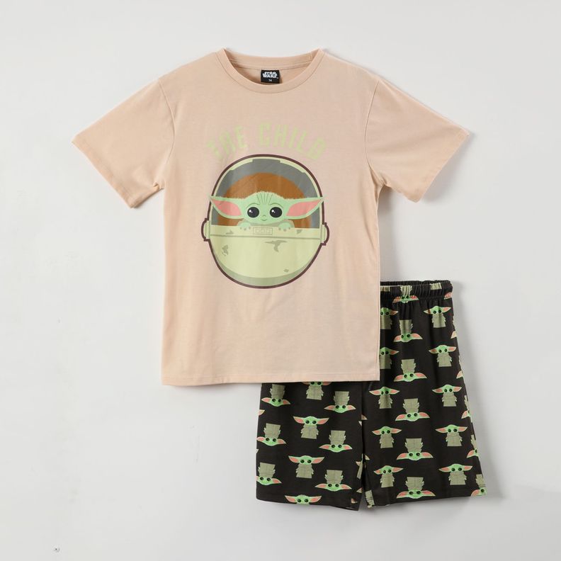 Pijama Corto Niño The Child Beige Star Wars-0
