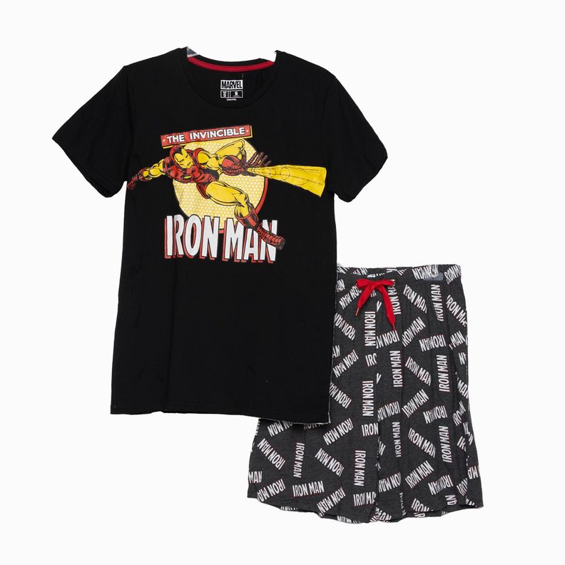 Pijama Hombre Iron Man The Invencible Negro Marvel-0