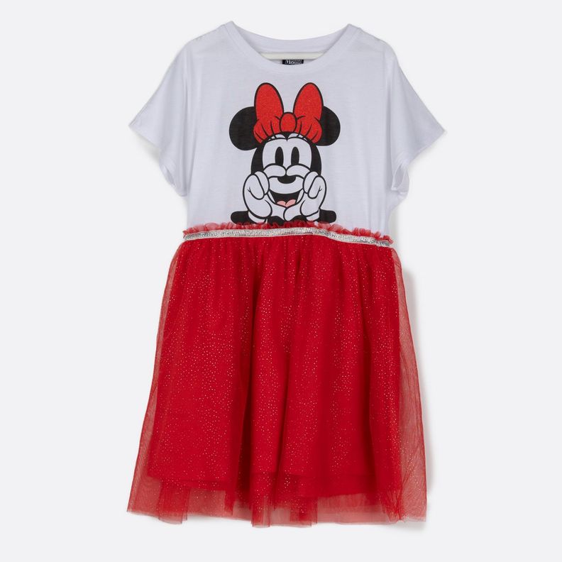 Vestido Niña Cara Minnie Rojo Disney-0