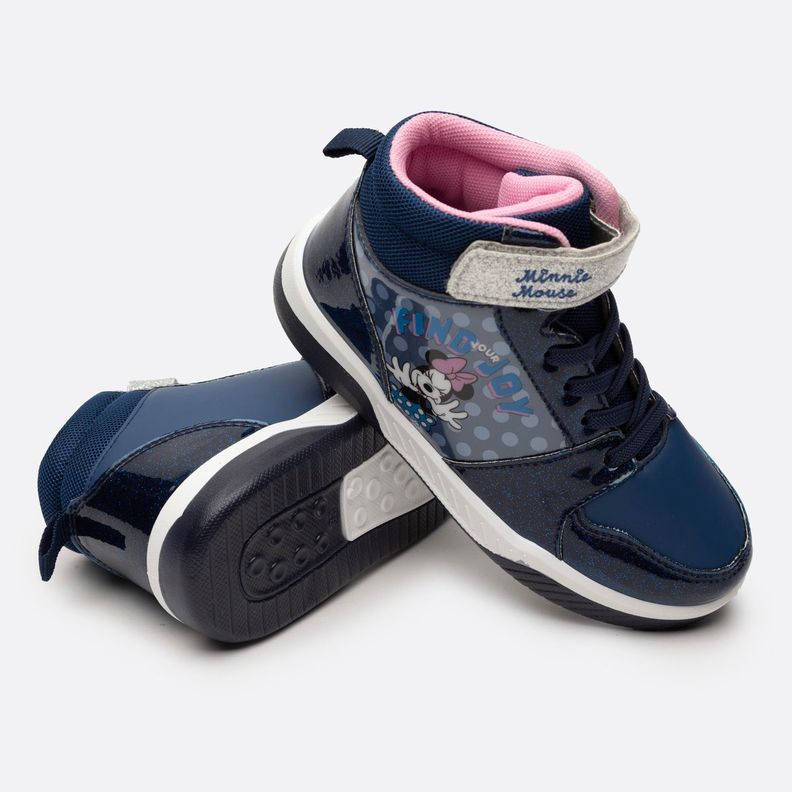 Zapatilla Con Luces Niña Feliz Minnie Azul Disney-2