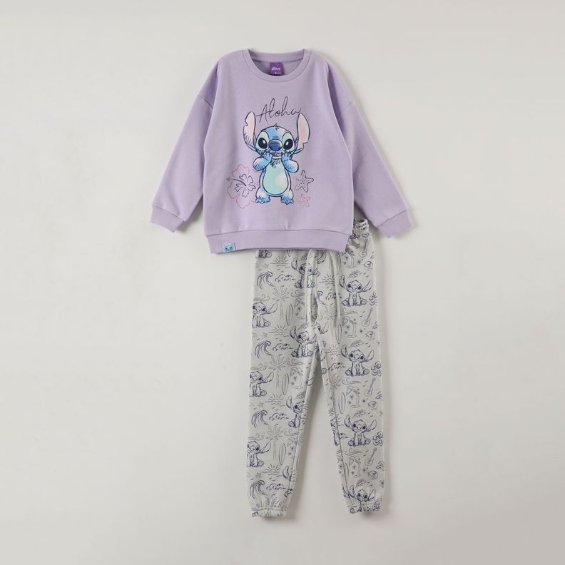 Buzo Niña Lilo & Stitch Flowers Lila Disney-0