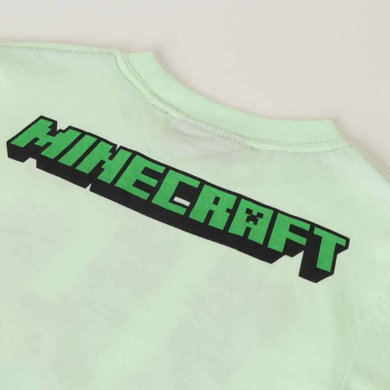 Polera Manga Larga Niño Survival Mode Verde Minecraft-1