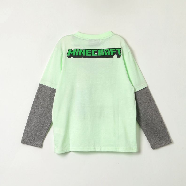 Polera Manga Larga Niño Survival Mode Verde Minecraft-2