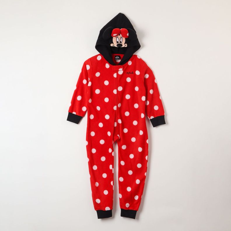 Pijama Polar Niña Minnie Entero Rojo Disney (Talla 2,3 y 4)-0
