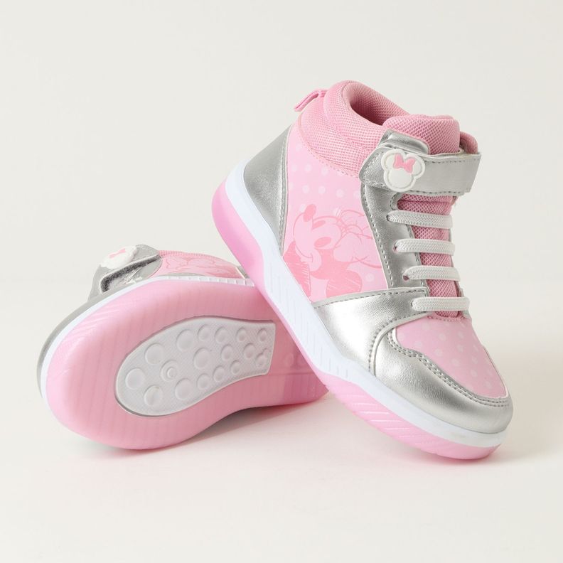 Zapatilla Con Luces Niña Minnie Dibujo Rosado Disney-3