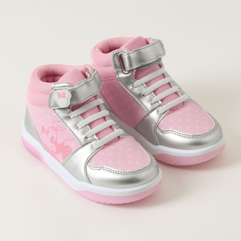 Zapatilla Con Luces Niña Minnie Dibujo Rosado Disney-1