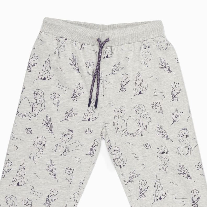 Pantalon de Buzo Niña Frozen Wind Print Gris Disney-4