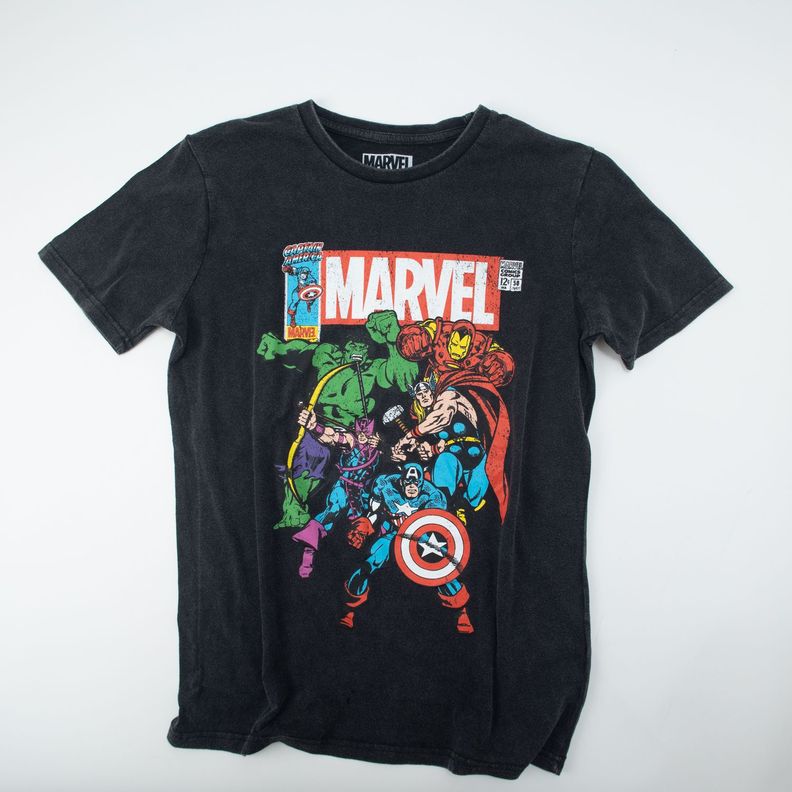 Polera Hombre Avengers Vintage Team Gris Marvel-0