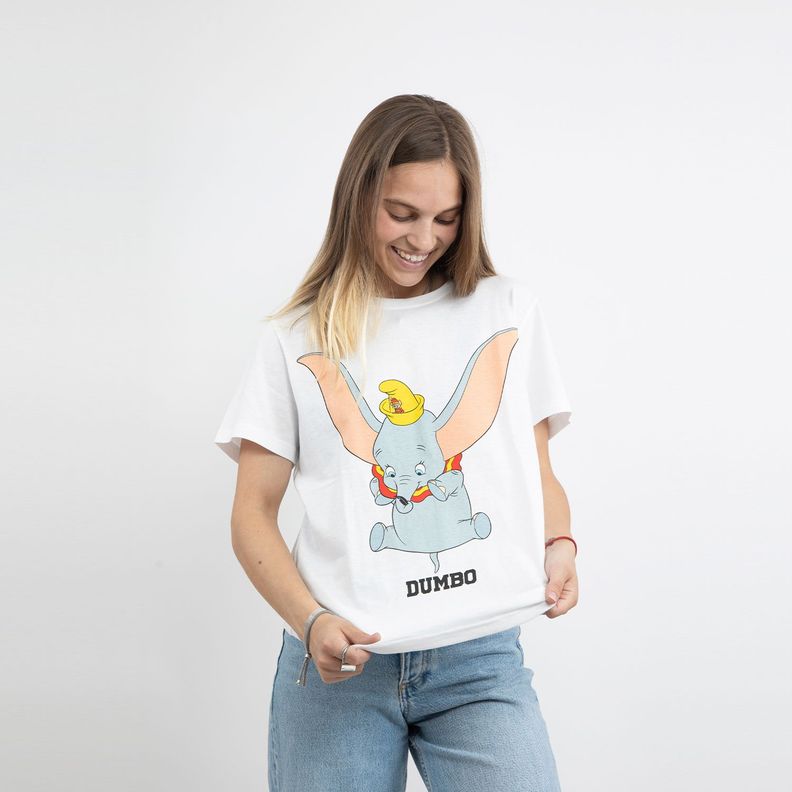 Polera Mujer Dumbo Fly Blanco Disney-0