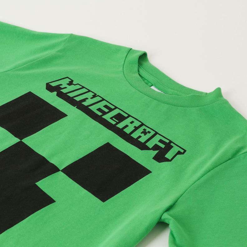 Pijama Corto Niño Minecraft Icono Verde Minecraft-1
