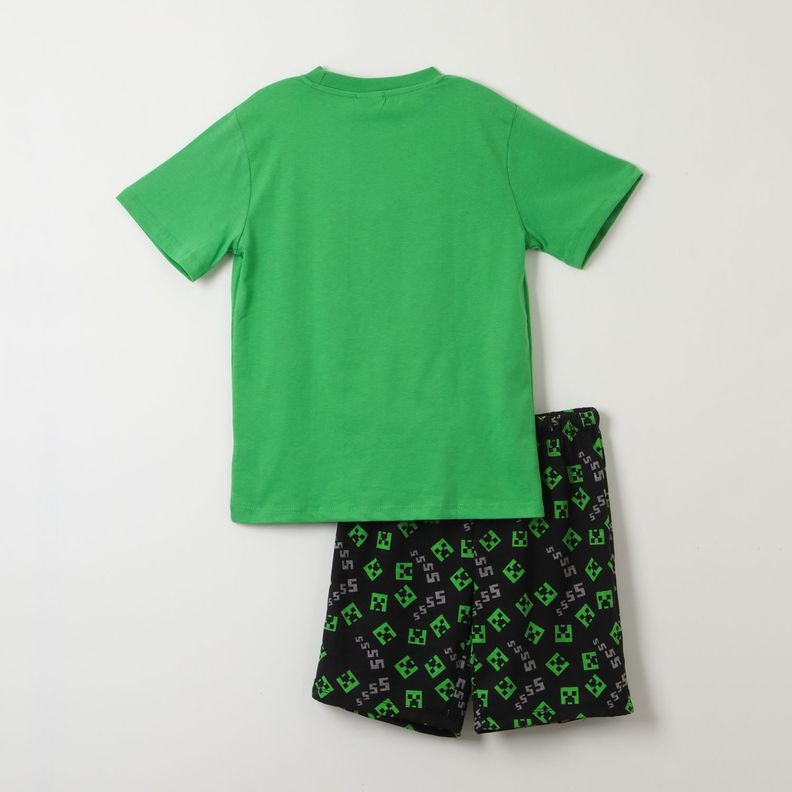 Pijama Corto Niño Minecraft Icono Verde Minecraft-3