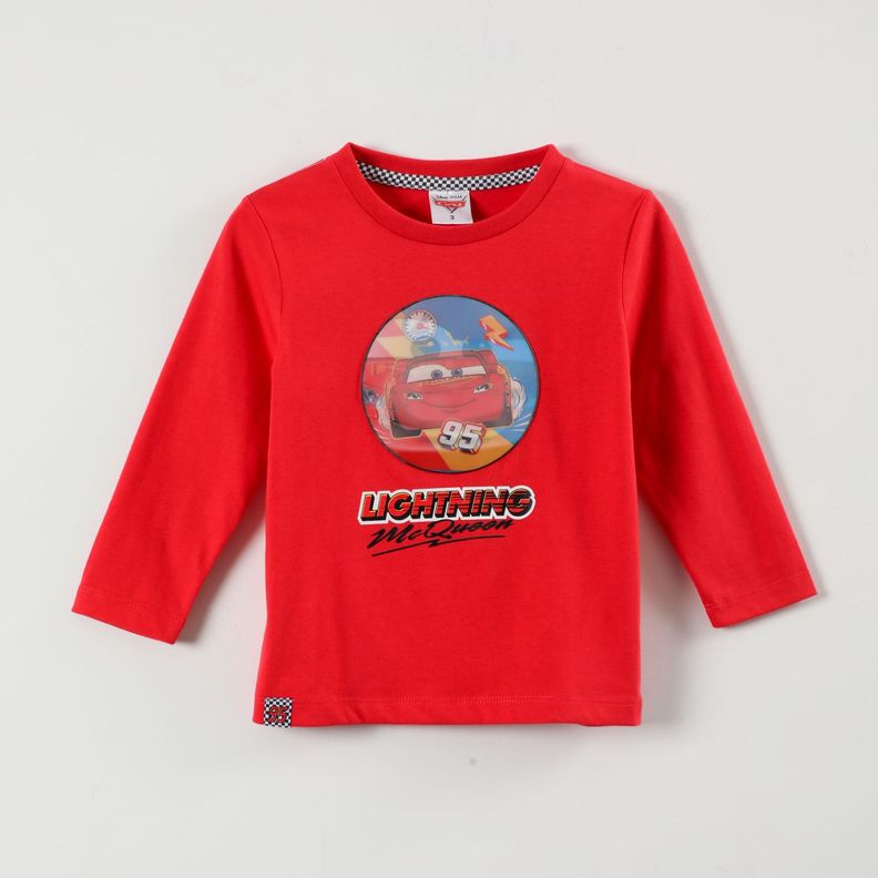 Polera Manga Larga Niño Cars Lightning Rojo Cars-0