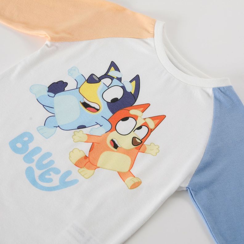 Polera Manga Larga Niño Jugando Blanco Bluey-1