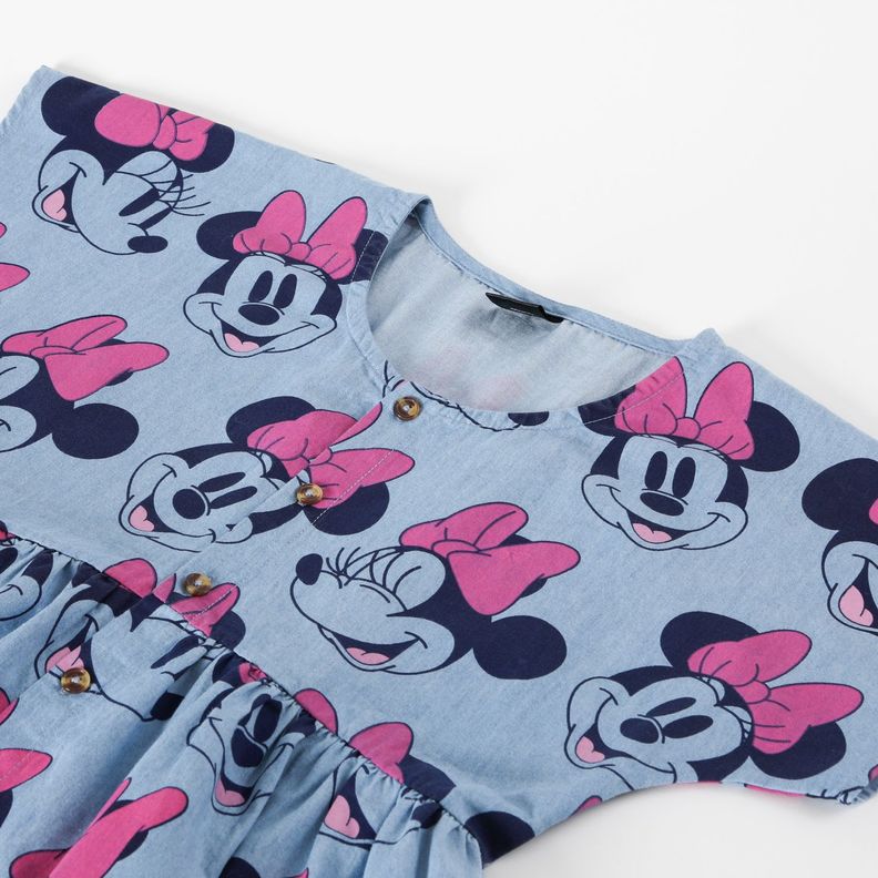 Vestido Niña Caras Minnie Denim Azul Disney-2