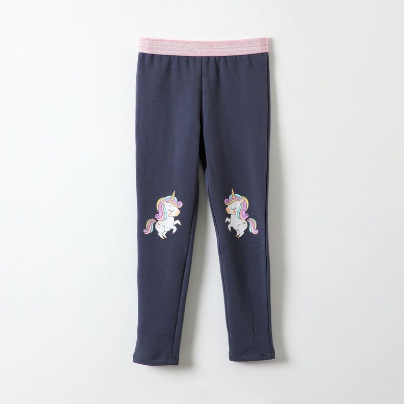 Calza Niña Knees Drawing Azul Unicornio-0