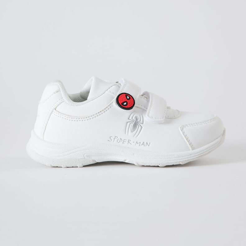 Zapatilla Escolar Niño Spiderman Logo Blanco Marvel-1