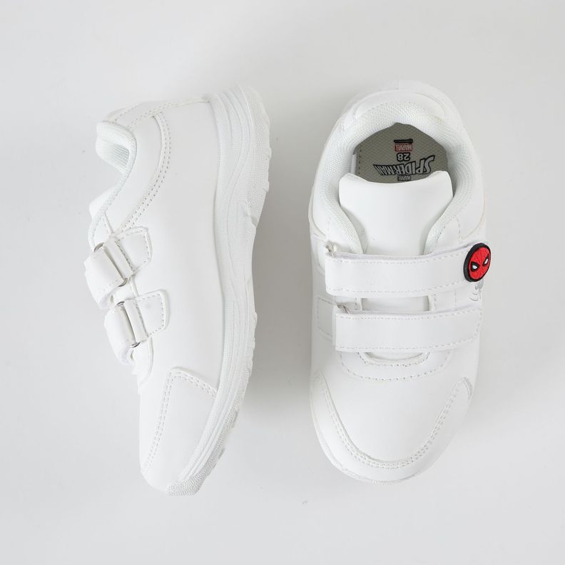 Zapatilla Escolar Niño Spiderman Logo Blanco Marvel-2
