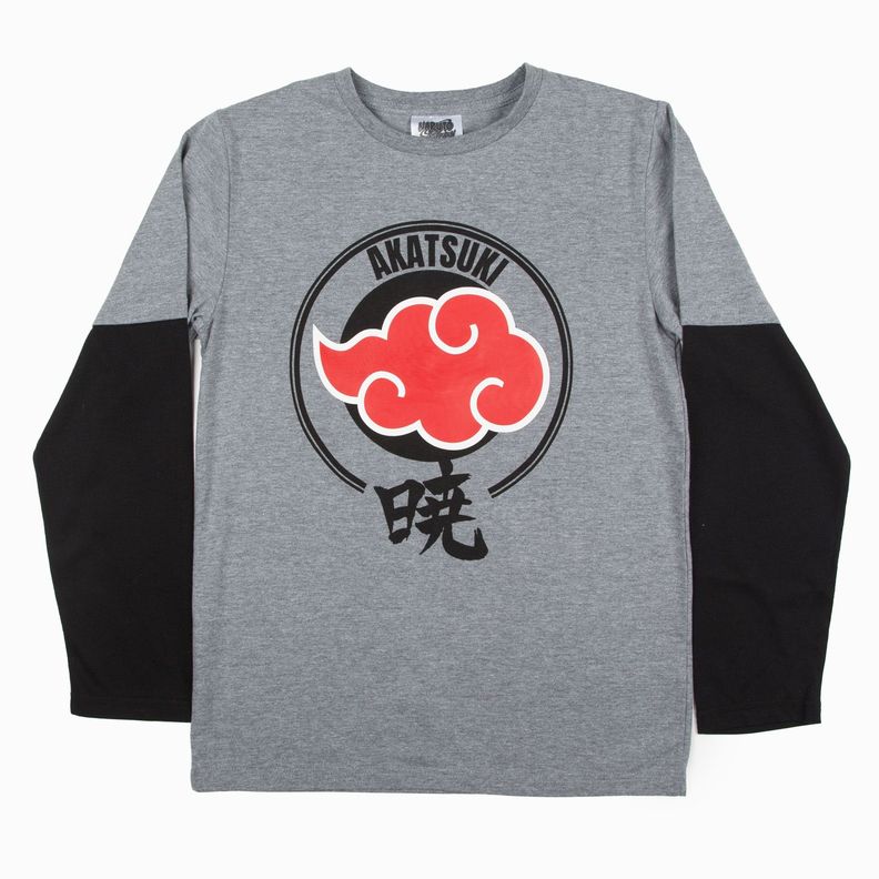 Polera Manga Larga Niño Nube Gris Naruto-0