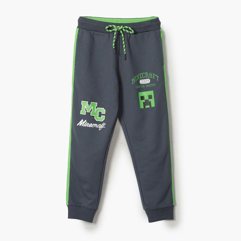 Pantalon de Buzo Niño MC Negro Minecraft-3