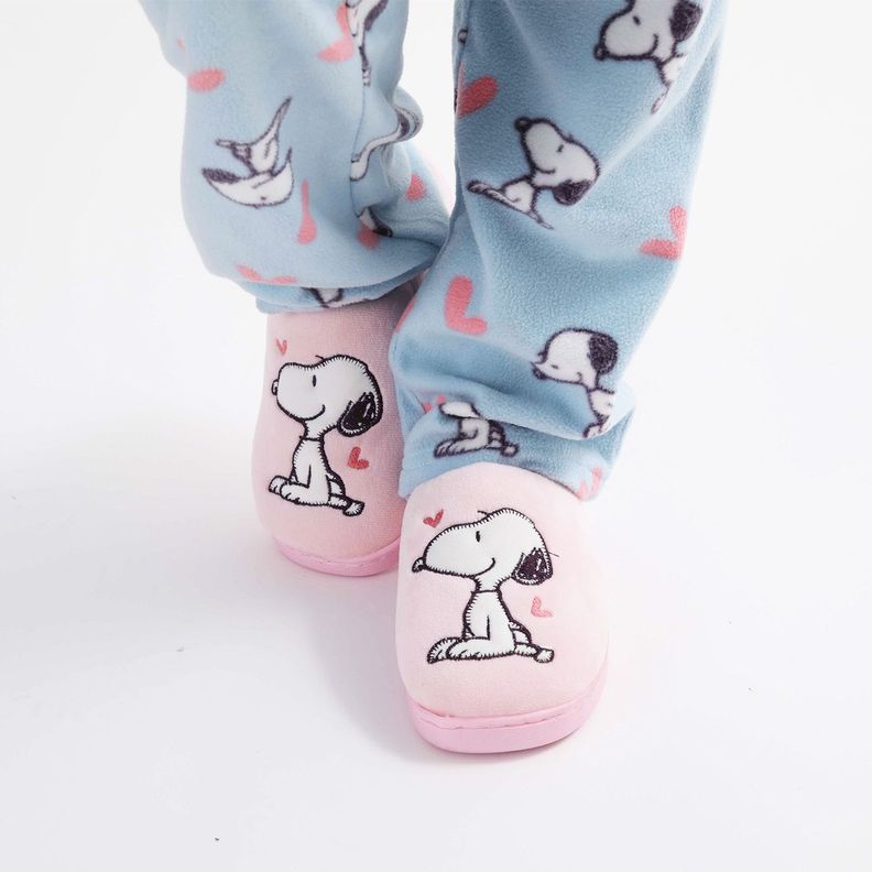 Pantufla Mujer Corazones Rosado Snoopy-1