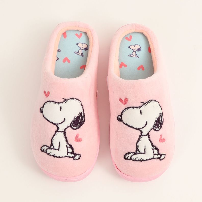 Pantufla Mujer Corazones Rosado Snoopy-3