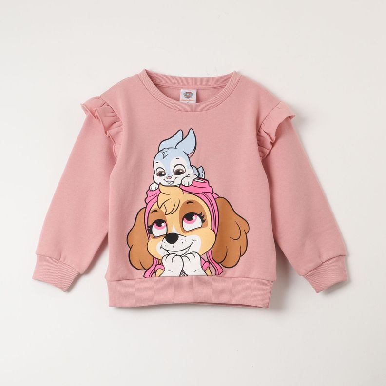 Poleron Cerrado Niña Bunny Rosado Paw Patrol-0