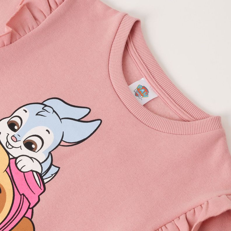 Poleron Cerrado Niña Bunny Rosado Paw Patrol-1